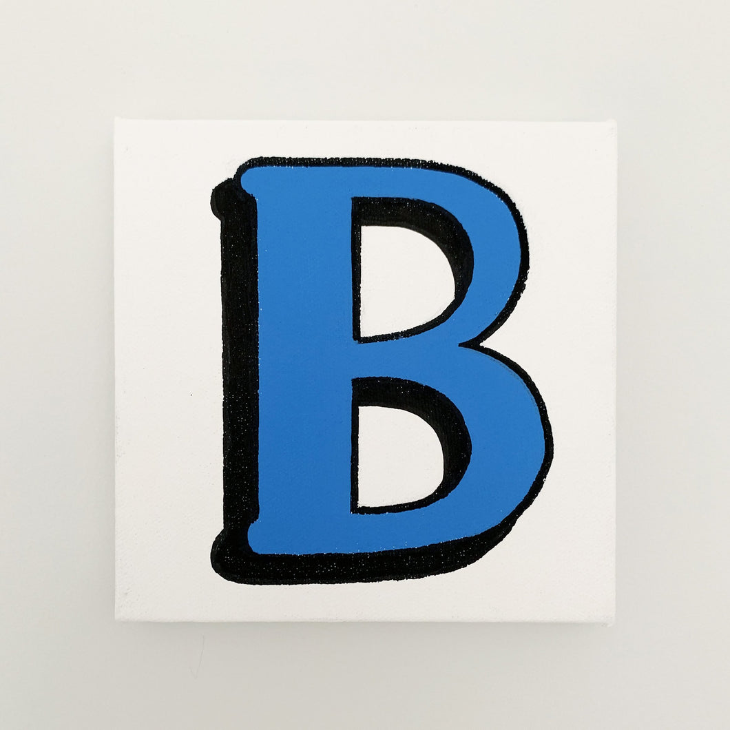 Personalised Cobalt Blue Letter Canvas 