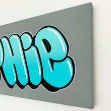 Load image into Gallery viewer, Wall Inclusive | Personalised Bubble Turquoise Name Canvas