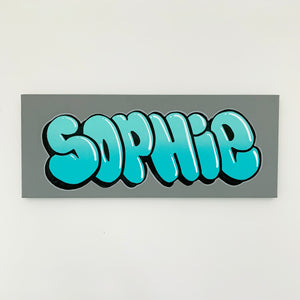 Wall Inclusive | Personalised Bubble Turquoise Name Canvas