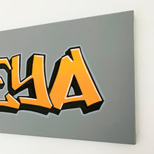 Load image into Gallery viewer, Wall Inclusive | Personalised Graffiti Orange Name Canvas