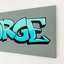 Load image into Gallery viewer, Wall Inclusive | Personalised Graffiti Turquoise Name Canvas