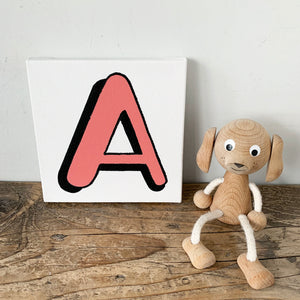 Personalised Coral Red Letter Canvas