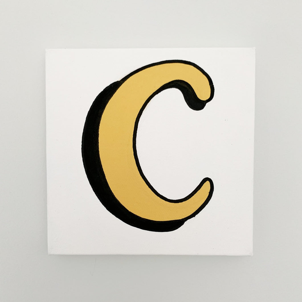 Personalised Sunshine Yellow Letter Canvas